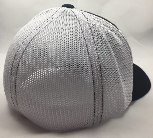 Back Jomez Pro Lock-up FLEXFIT Black with White Mesh Disc Golf Hat