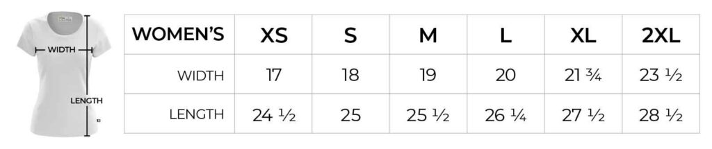 Jomez Pro Women's Jersey Sizing Chart